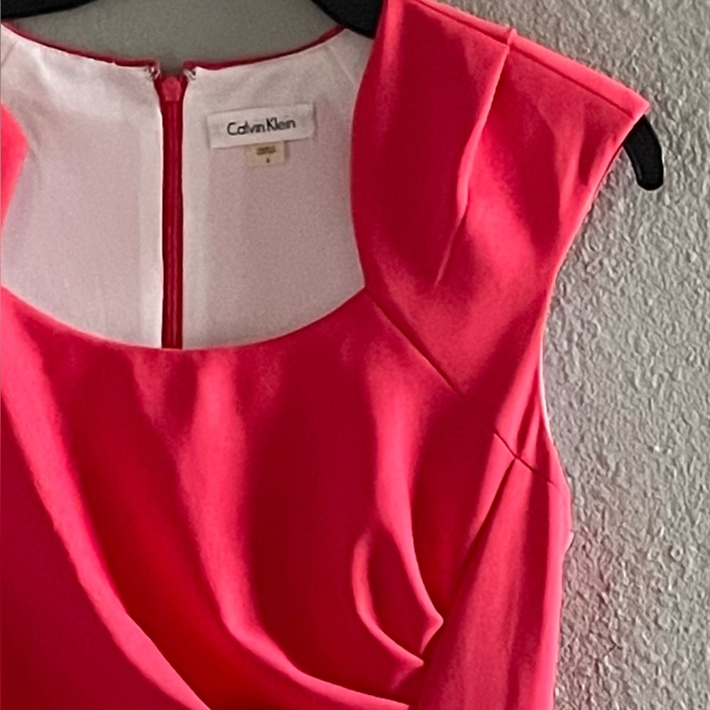 Calvin Klein Fuchsia Ruched Mini Dress - Picture 4 of 11